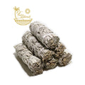 Halloween-Emporium organic 4 inch California white sage smudge bundles hand-tied with white cotton string