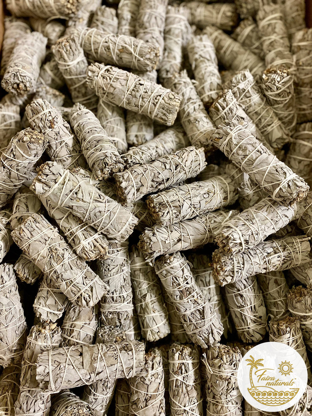 Halloween-Emporium 4-inch organic California white sage smudge sticks hand-tied with cotton string