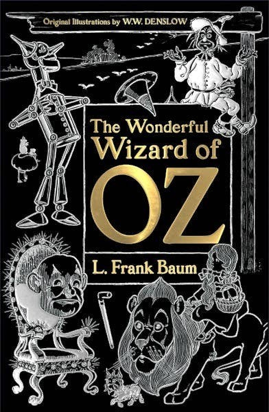 Halloween-Emporium gothic hardback edition of The Wonderful Wizard of Oz with black cover and silver foil illustrations.