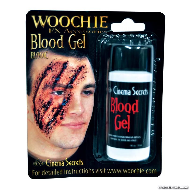 Halloween-Emporium Woochie FX Blood Gel for realistic special effects makeup, safe for skin and easy to wash off.