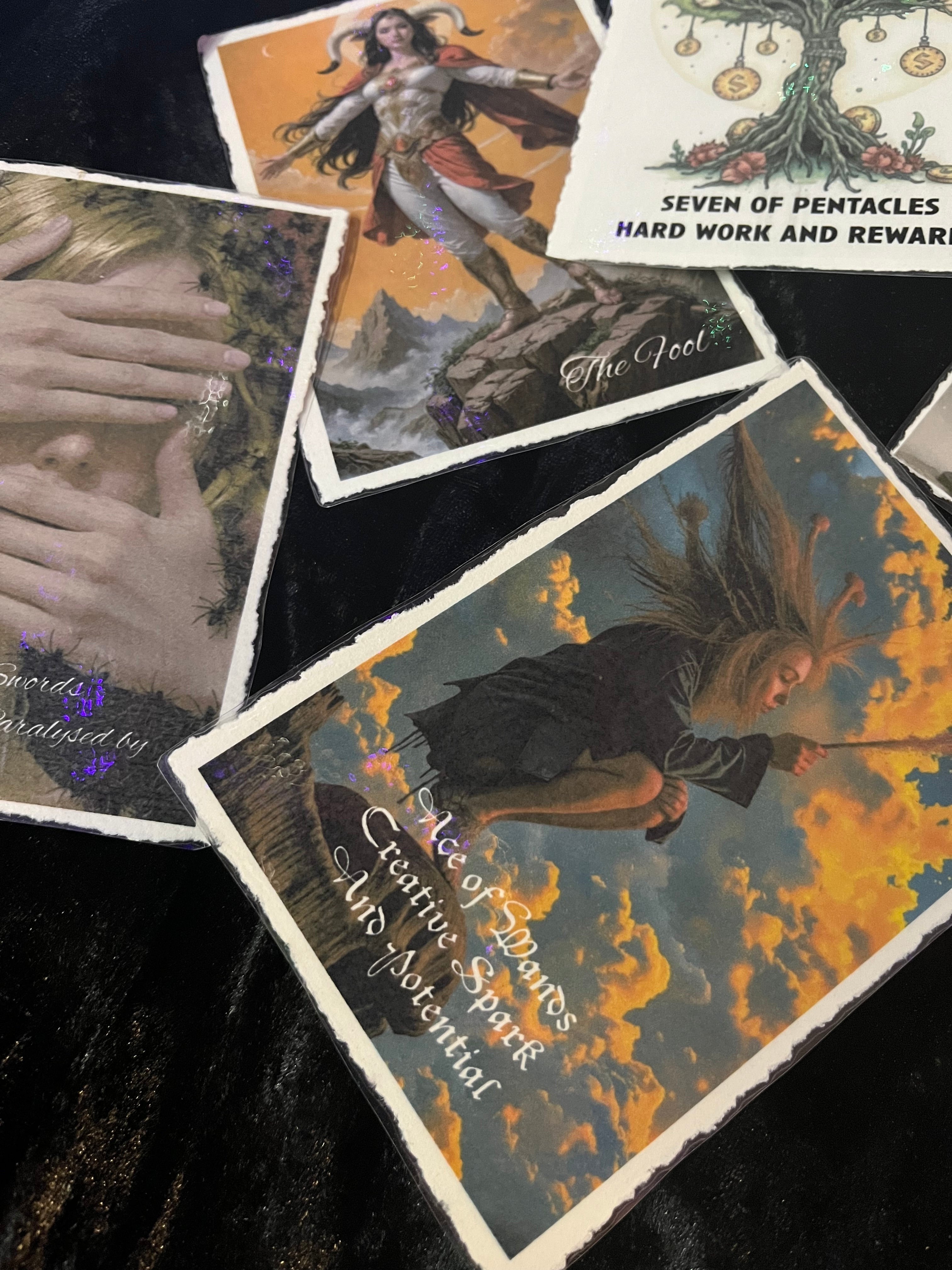 Halloween-Emporium Las Vegas Designed Zodiac Tarot cards featuring artistic illustrations and holographic accents.