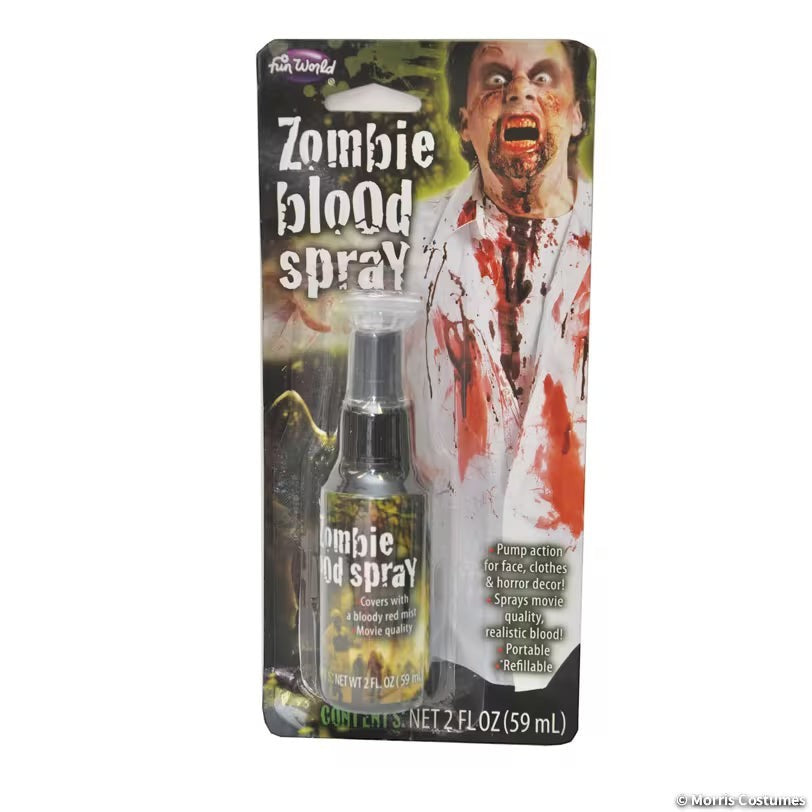 Halloween-Emporium zombie blood spray in a 59ml pump bottle for realistic horror makeup and costume effects