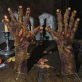 Halloween-Emporium adult zombie rotted hands with realistic decaying skin, infected wounds, and yellowed fingernails.