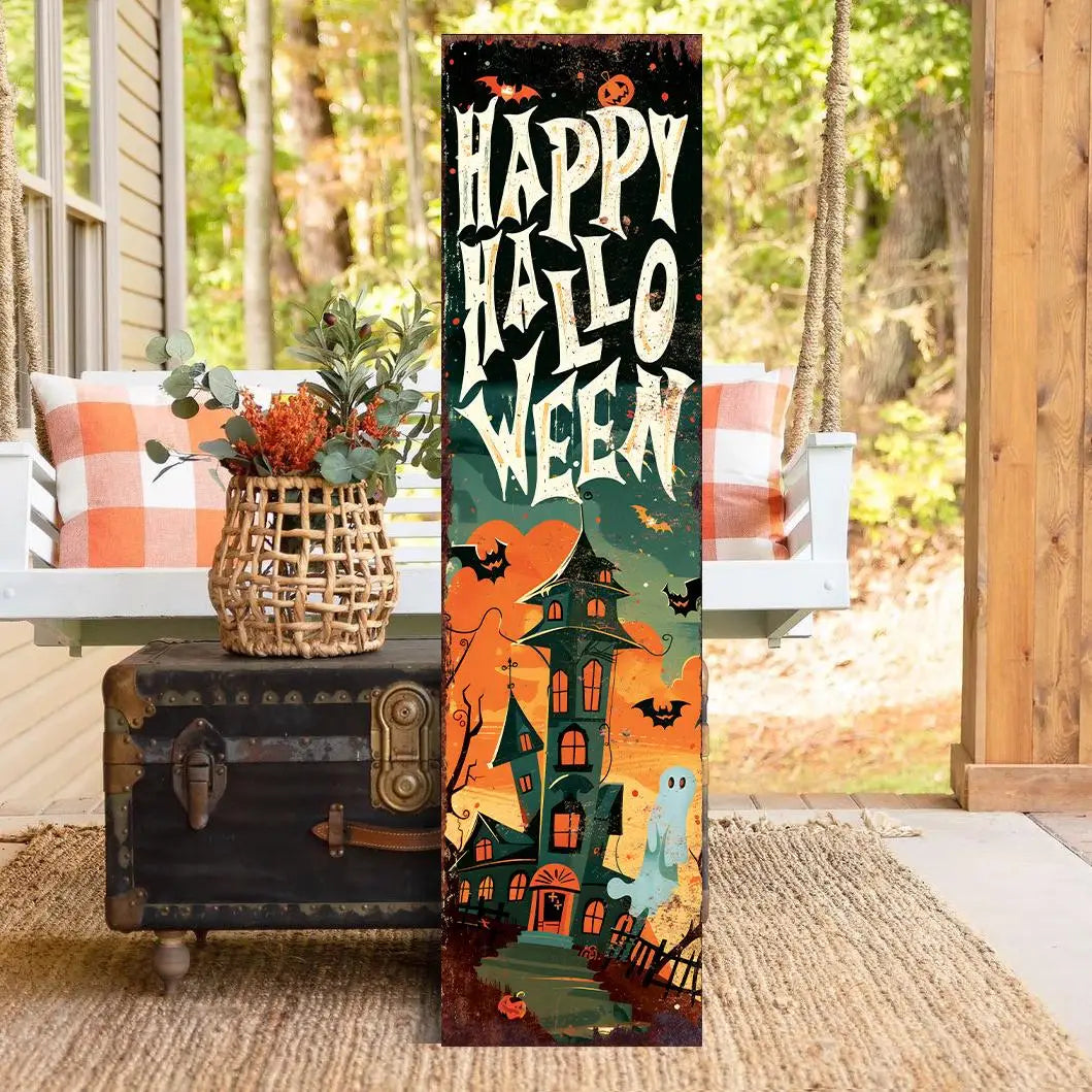 36in Wooden Happy Halloween Porch Sign